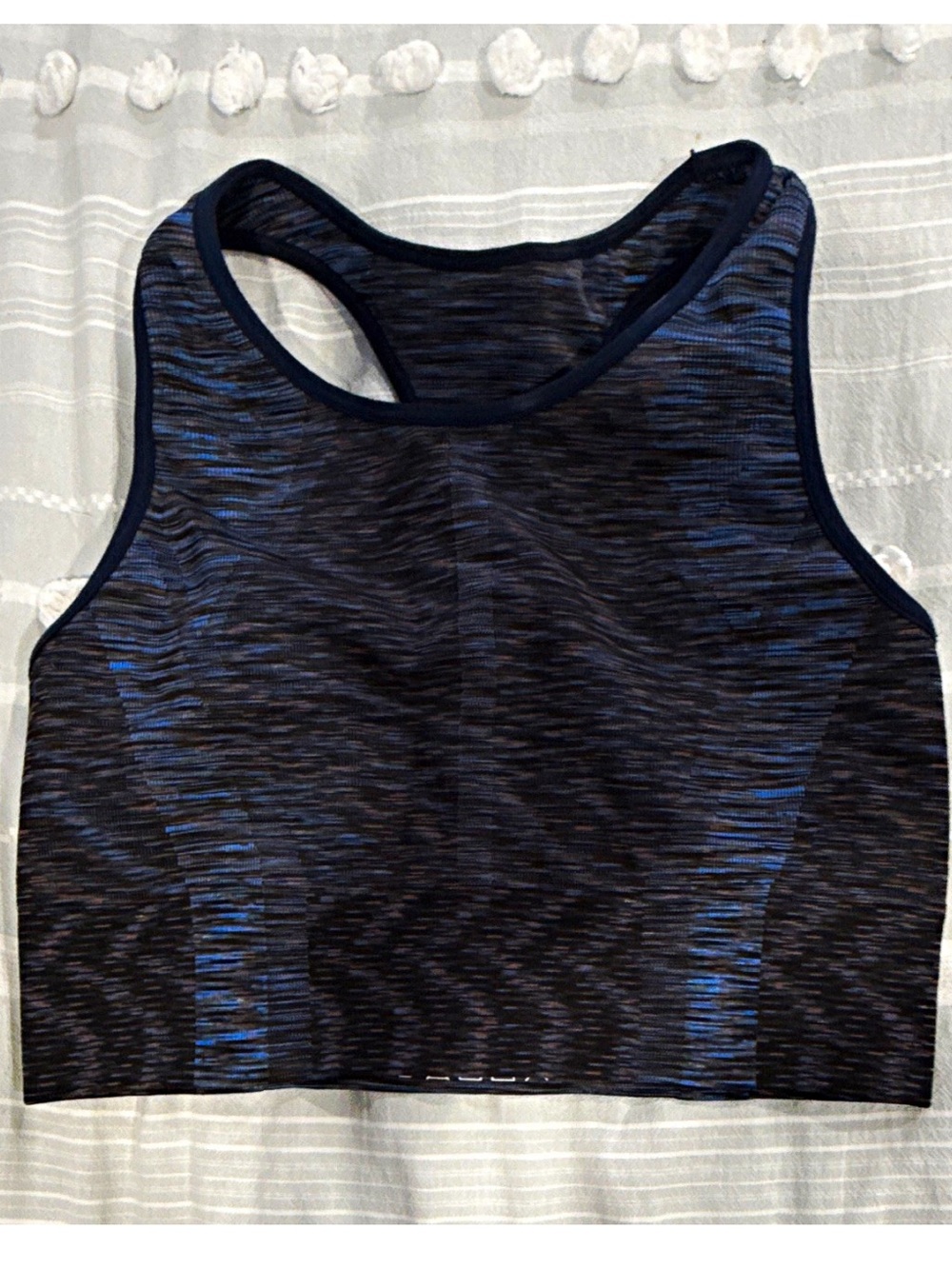 LNDR Racerback Sports Bra Navy/Black Heathered Medium Support Pullover Size M/L